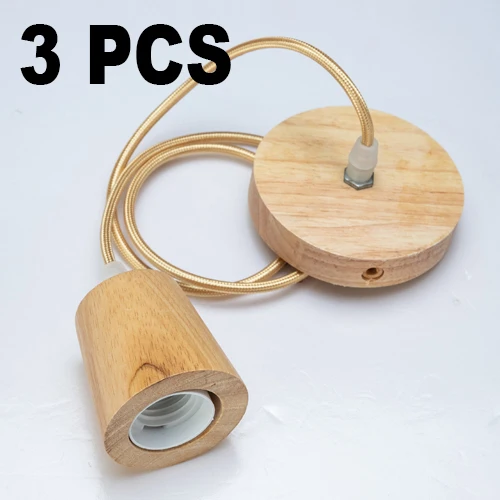 3 PCS cylinder Винтажный подвесной светильник с деревянным патроном, современный подвесной светильник в винтажном стиле для внутреннего потолка, декоративный светильник без лампы - Цвет: 3 PCS cylinder