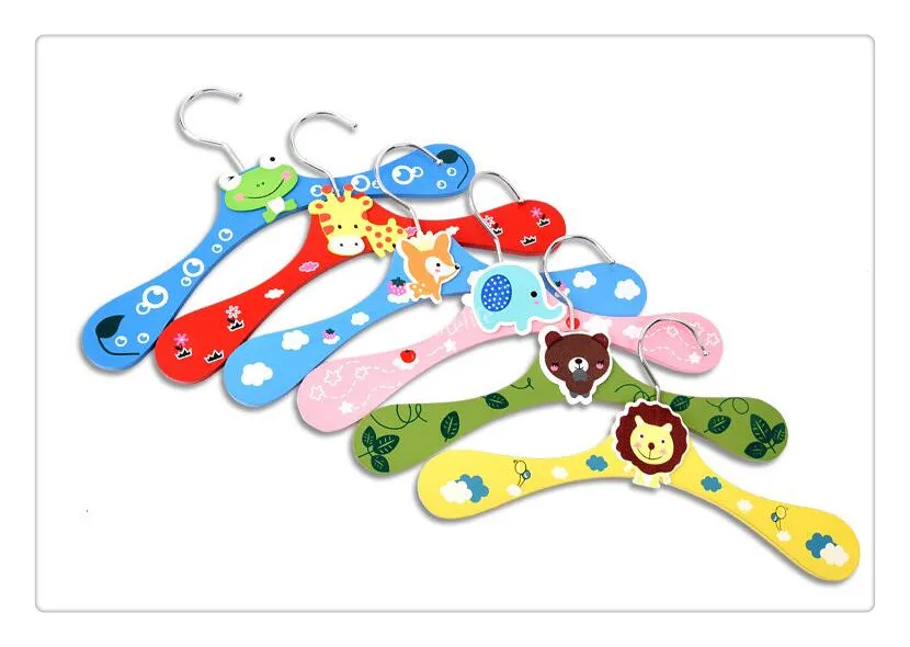 12 шт./Лот Новые милые Мультяшные животные деревянные детские вешалки для одежды