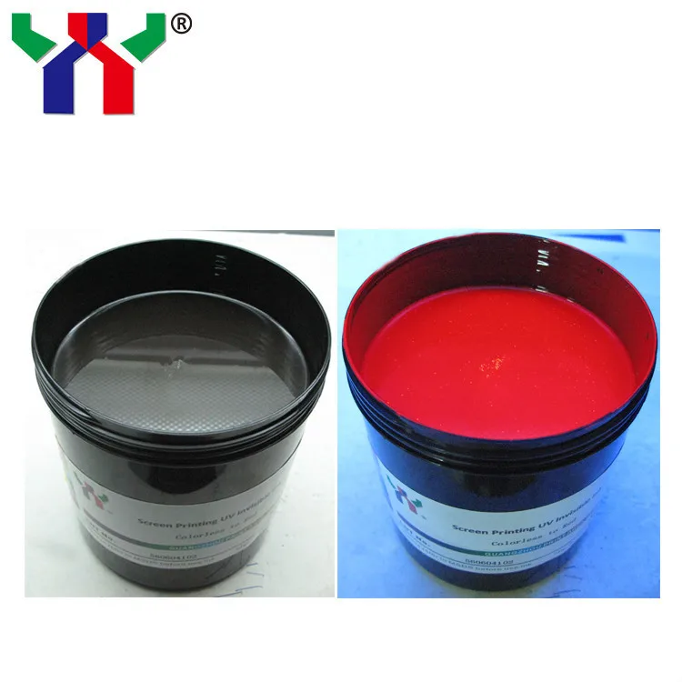 Ультрафиолетовая невидимая краска для трафаретной печати бесцветная на красный