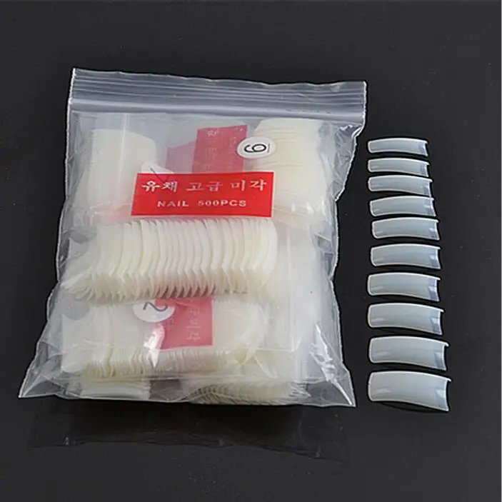 500pcs/bag Fake Nail Tips 10 Sizes Half CoverFrench DIY Salon False Art Wholesale Free DHL Fedex TNT | Красота и здоровье