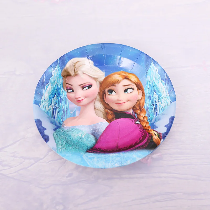 6pcs Plate 1 шт Замороженные вечерние принадлежности, принадлежности для карт, одноразовые скатерти, детские украшения на день рождения - Цвет: 6pcs Plate