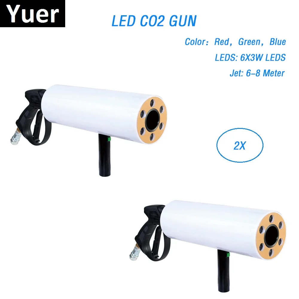 

2X новое поступление светодиодный Co2 Jet Cryo Blaster Cannon Gun Shoot RGB светодиодный цветной смешивающий дымовой туман ручной работы Cryo Gun хорошо подходит...