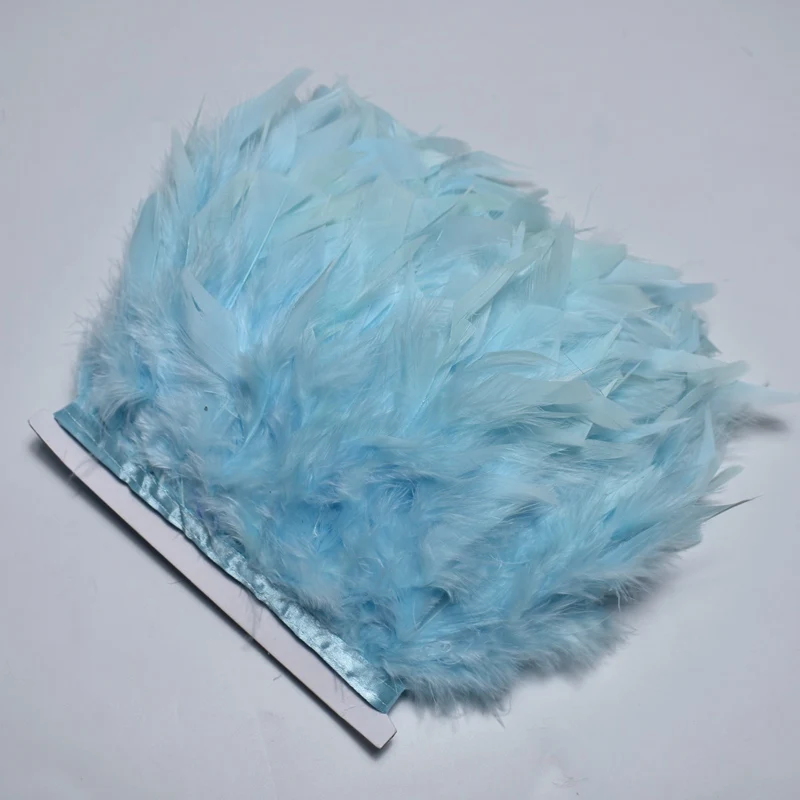 Light blue 10 бело-серого цвета из турецких мохнатых перьев перьевые кромки, с бахромой, на стопу длиной от 10 до 15 см перо для рукоделия ленты Карнавальная одежда вечерние украшения рукоделие Шлейфы - Цвет: Light blue