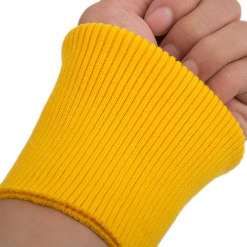 Gold yellow Плотный Хлопок, плотный эластичный трикотажный свитер, манжеты на рукавах, ребристая трикотажная ткань в рубчик для пухового пальто - Цвет: Gold yellow