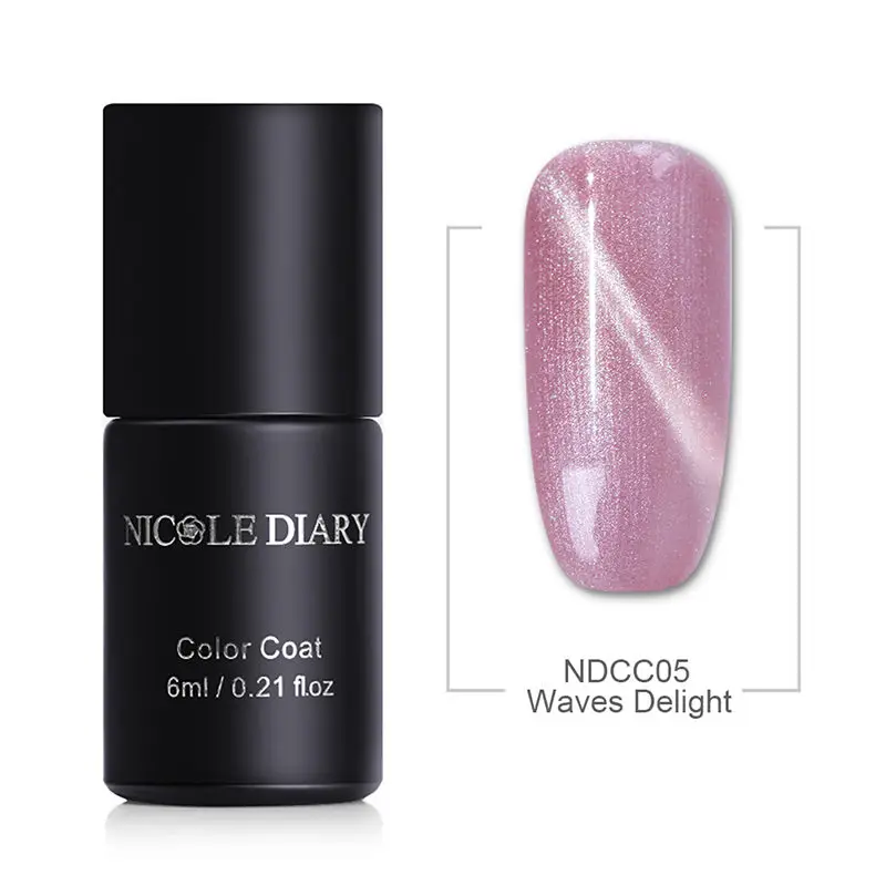 NDCC05 Nicole Diary 6 мл 3D кошачьи глаза Гель-лак для использования с магнитом лак замочить от волн Искрящийся Светодиодный УФ гель лак длинный прочный ноготь художественный лак - Цвет: NDCC05