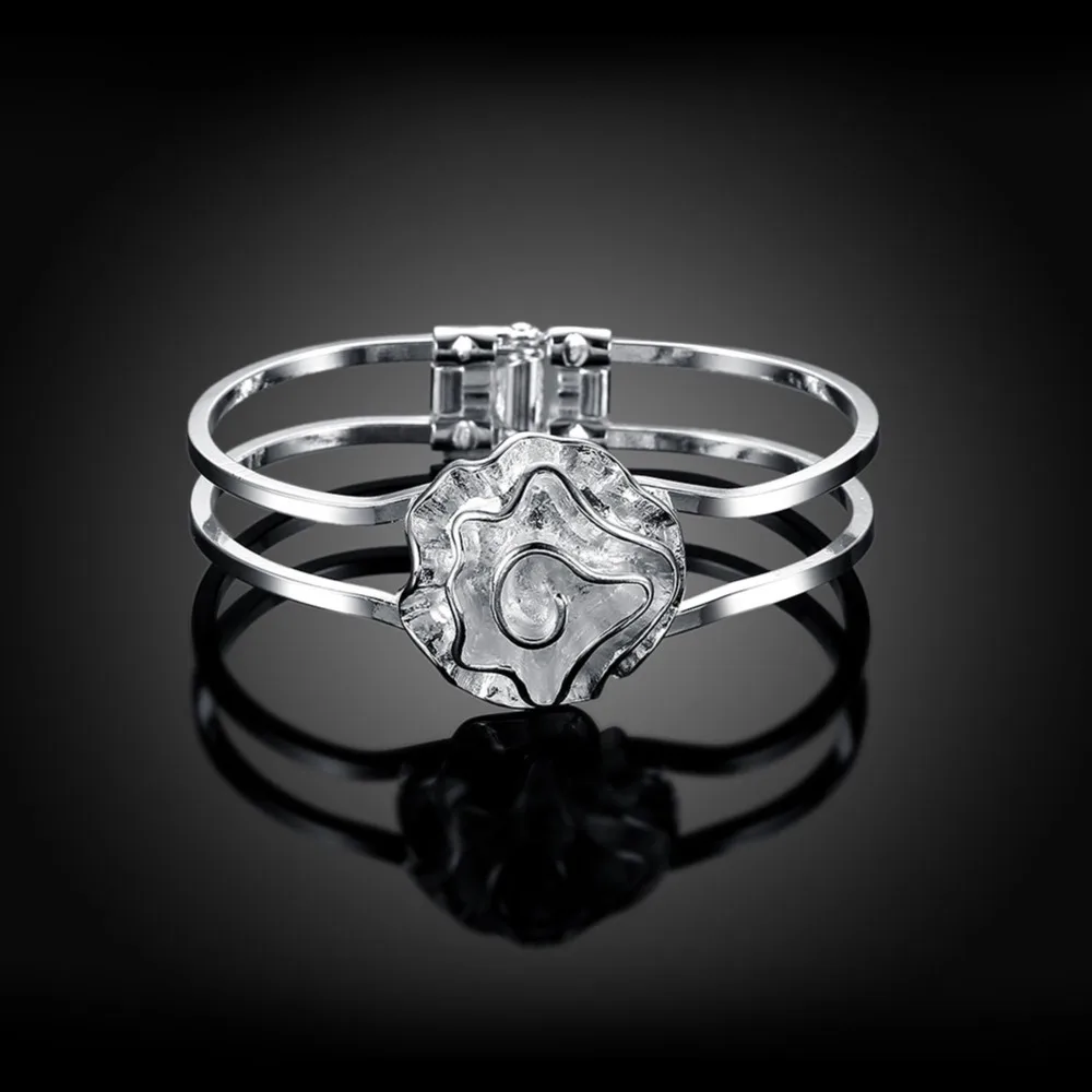 Fashion jewelry silver roses bangles Valentine's Day gift for woman good quality B012 | Украшения и аксессуары