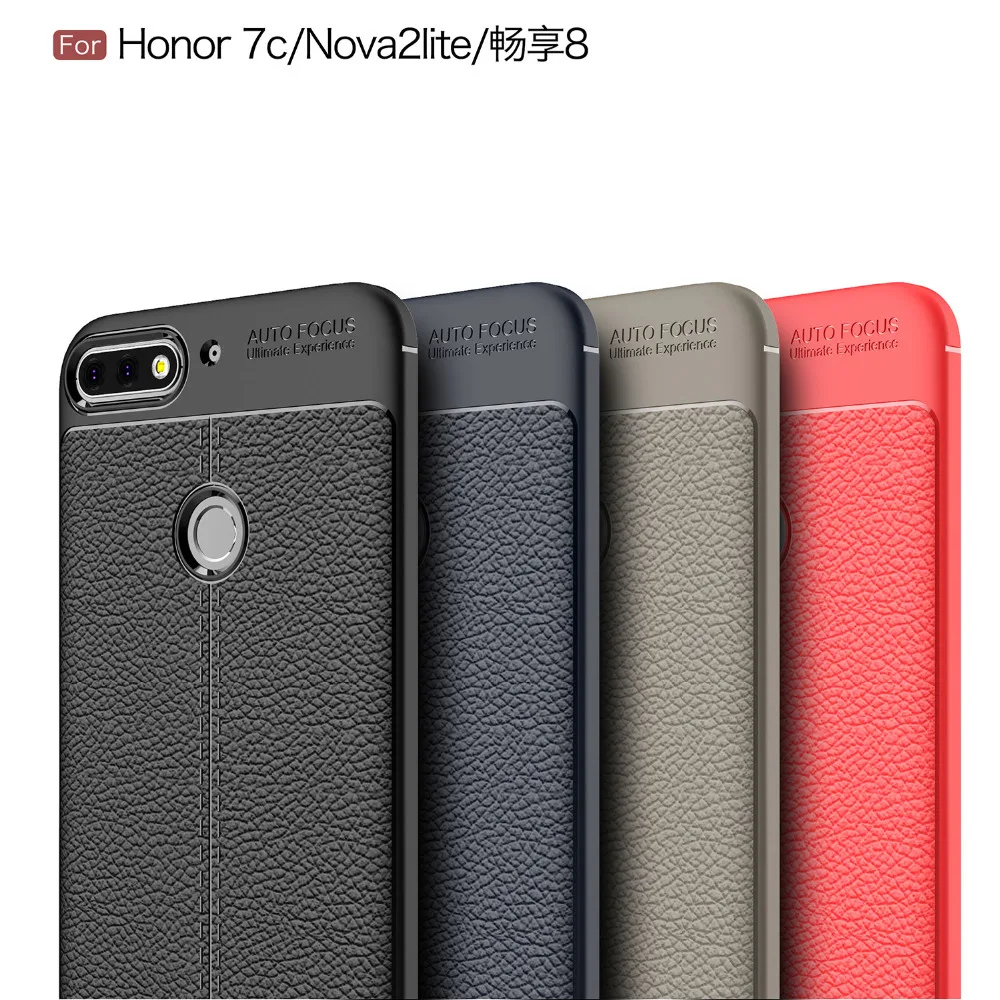 

Cases on Honor 7C 5.7" AUM-L41 for Fundas Case on Huawei Honor 7C Case Cover Carbon Fiber Silicone Bumper Coque Etui Phone Shell