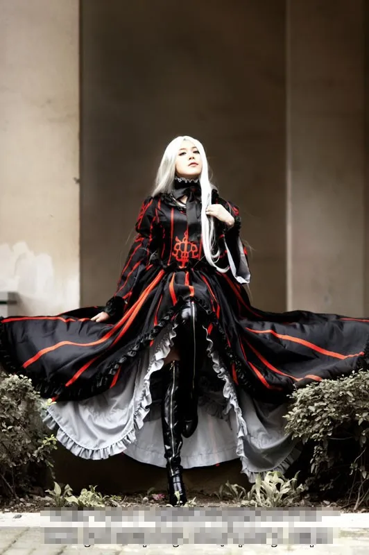 Fate zero Irisviel von Einzbern черный костюм для косплея с сапогами