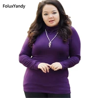 spring autumn style turtleneck tops tees women plus size 3 4 5 xl brand new casual long sleeve t shirts fh261