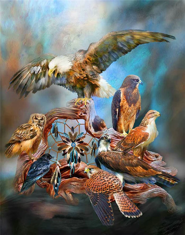Diy Diamond Painting Eagle Rhinestone Pasted Cross Stitch Embroidery Dream Catcher Bird Stickers Crafts Decor | Дом и сад