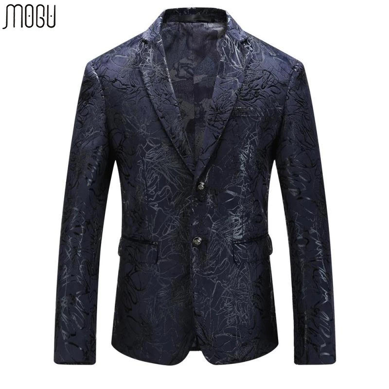 Мужской блейзер с принтом MOGU приталенный Блейзер Новое поступление 2017 Модный