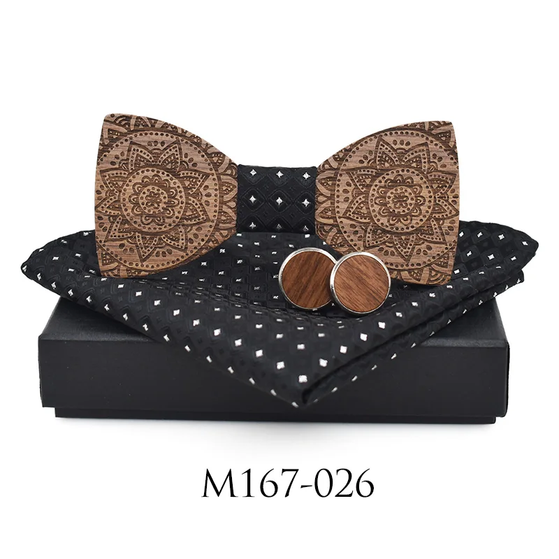 SET-026 ZDJMEITRXDOOW брендовые модные галстуки для мужчин голубой бабочкой запонки платок галстук набор Тотем печати Галстуки Галстук Дерево Связей - Цвет: SET-026
