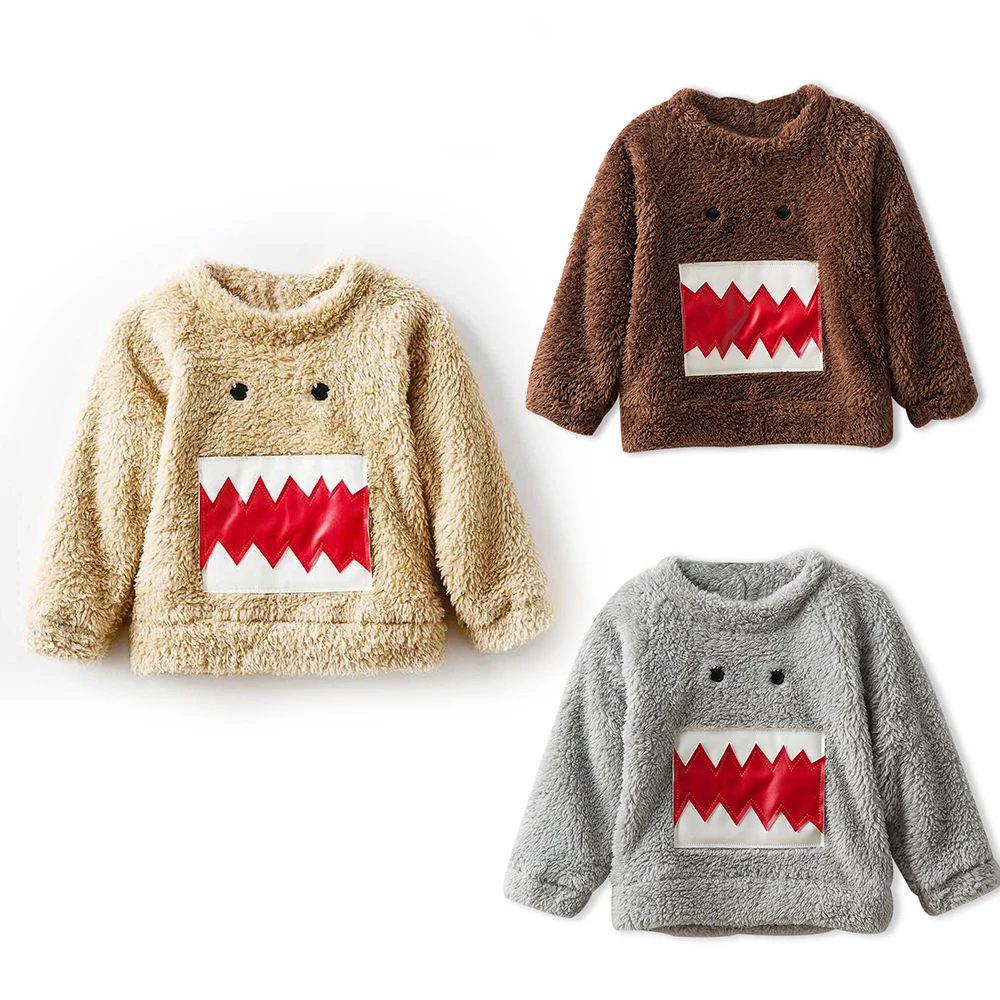 Одежда для малышей с длинным рукавом флисовый пуловер животного футболка