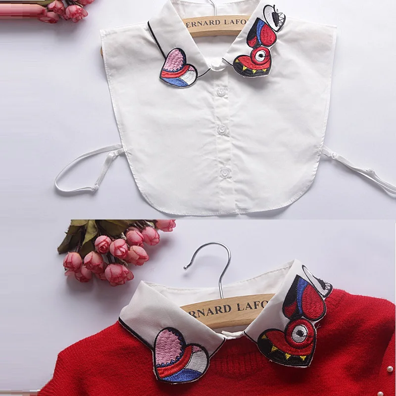 Рубашки со съемными лацканами блузки имитация воротника кружевная женская