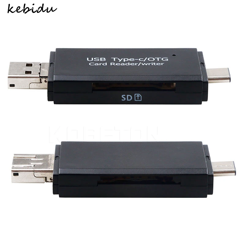 Kebidu USB 2 0 Micro 3 в 1 комбо слота TF SD Type C кардридер Универсальный OTG для смартфонов