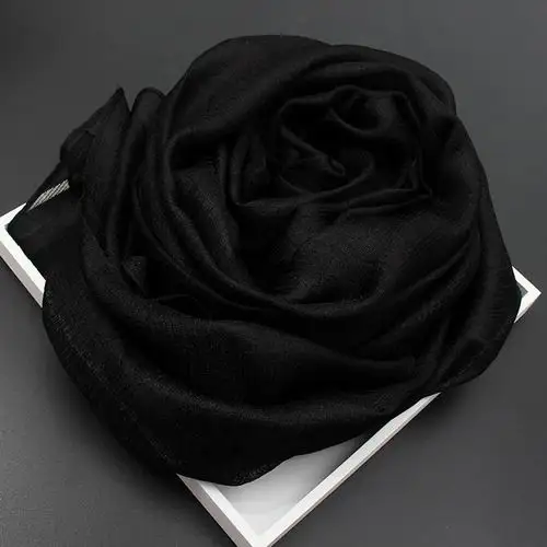 [RUNMEIFA] белье чистых тонов женский шарф весна и осень зима Пашмина Шаль foulard femme плюс размер хиджаб палантин, шарф - Цвет: 6