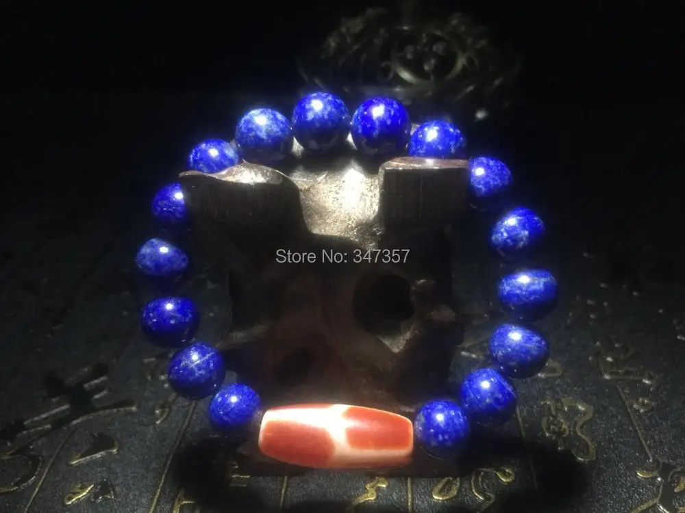 100% натуральный Лазурит 10 мм Шар агат красный дзи браслет для мужчин и женщин