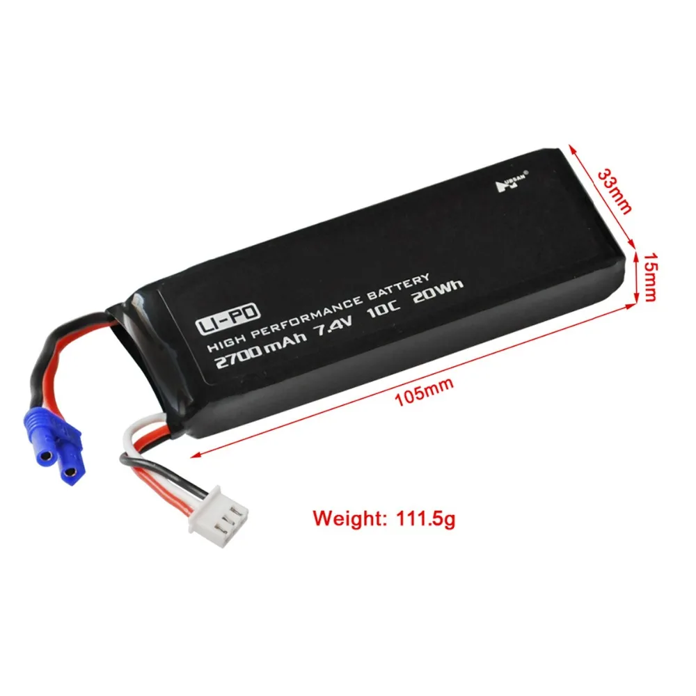 Оригинальный 7 4 V 2700 mAh lipo аккумулятор 10C 20WH Аккумулятор для Hubson H501W H501S X4