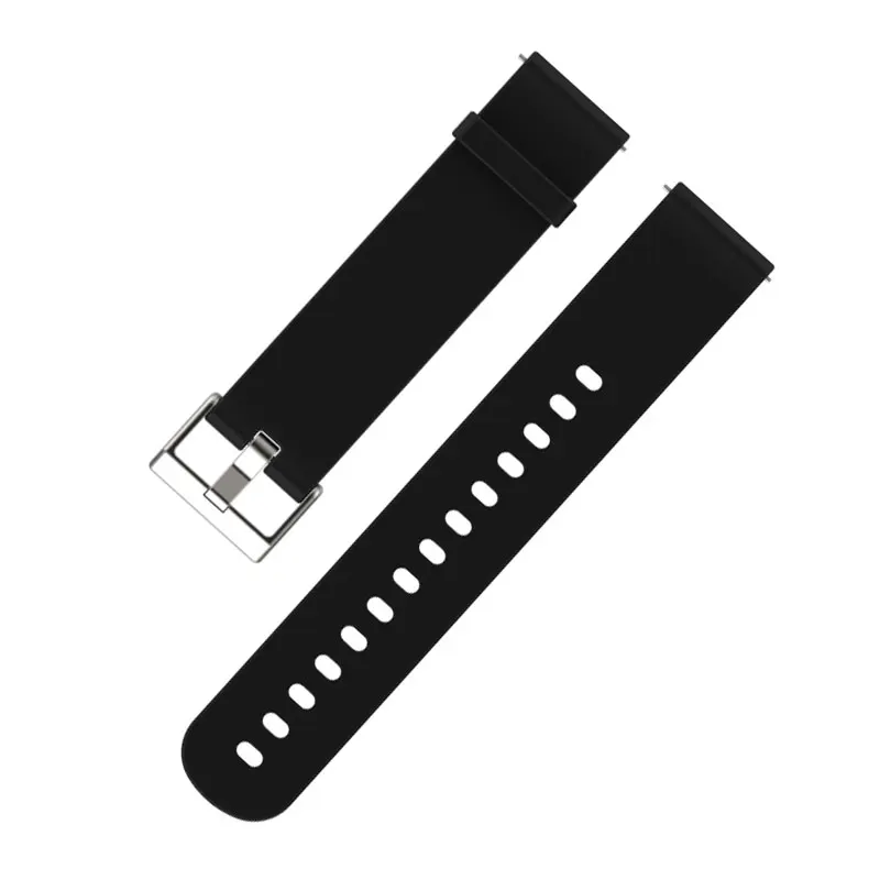 20 мм ремешок для Amazfit GTS силиконовый ремешок для Xiaomi Huami Amazfit Bip BIT PACE Lite Молодежные умные часы браслет - Цвет: Black