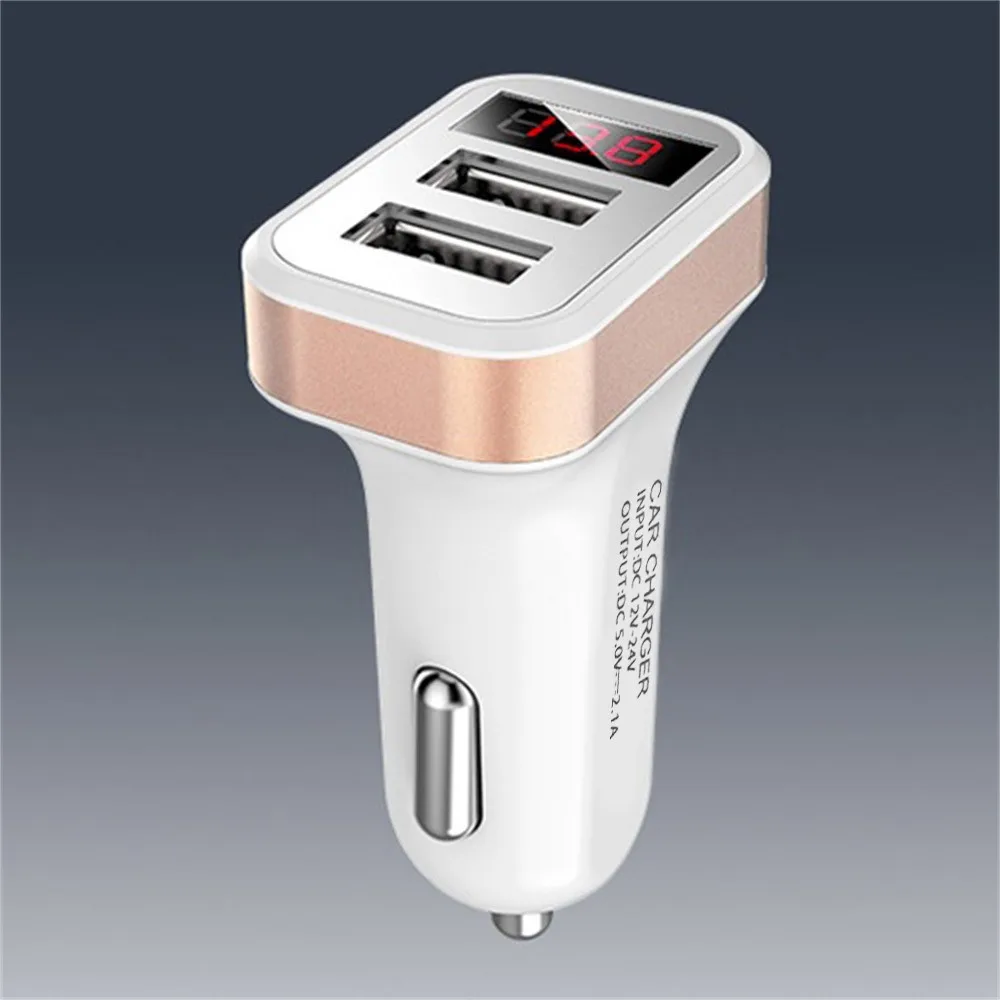 Франшиза 2019 5V 2.1A 2-портовое USB Автомобильное зарядное устройство со светодиодным
