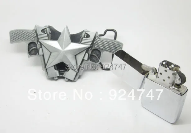 Двойной Пистолет звезда Съемный легкий пояс Пряжка Пистолеты Книги об оружии |