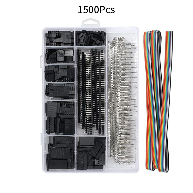 1550pcs Дюпон Кримпер с соединителями Dupont IDC кабель 0,1-1.0мм м² 22-18AWG Dupont обжимной инструмент - Цвет: 1550pcs