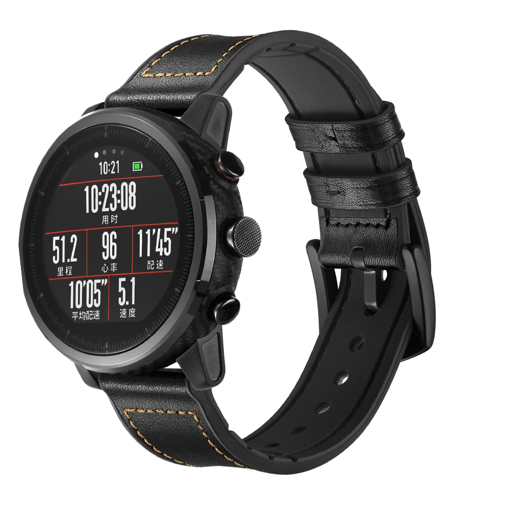 Кожаный ремешок для смарт-часов Xiaomi Huami Amazfit PACE Stratos браслет кожаный Sumsang S3 |