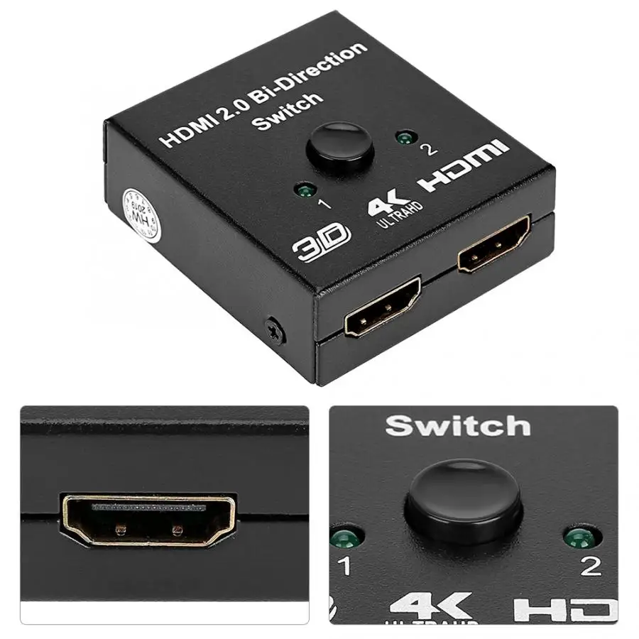 HDMI 2 входа в 1 выход сплиттер двусторонний переключатель с поддержкой 4K| |