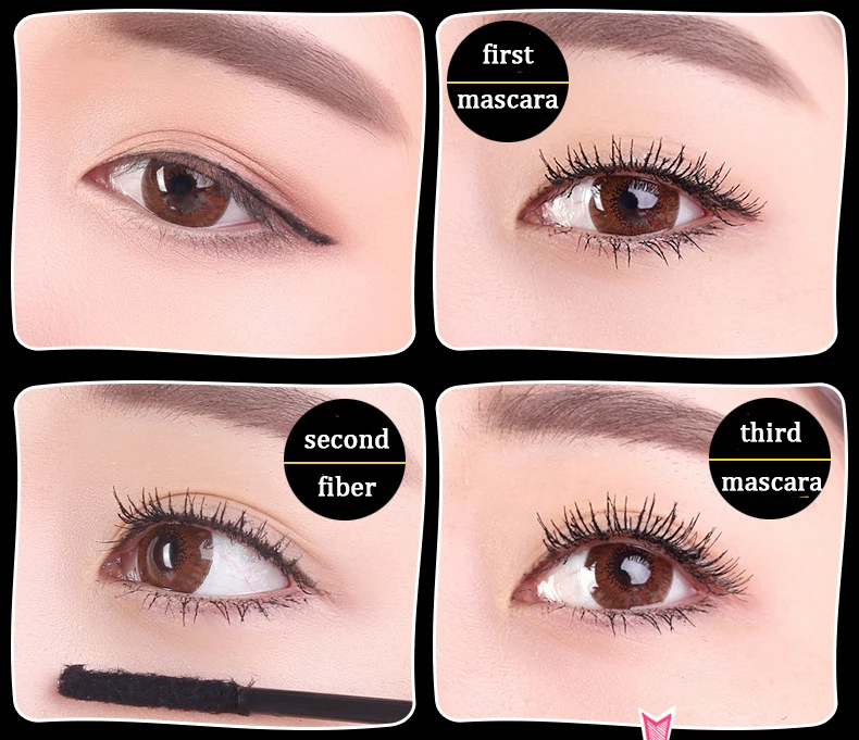 Шелковая быстросохнущая тушь для ресниц + комбинированная волоконная двойная