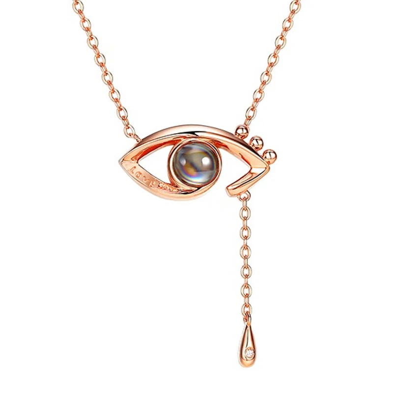 Rose Gold 1 SG новые творческие 100 языков я люблю тебя 520 ожерелья воспоминания о романтической любви заказной кулон чокер леди девушка подарок на день Святого Валентина - Окраска металла: Rose Gold 1