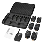 Lixada Беспроводная Цифровая Сигнализация поклевки с ЖК-экраном индикатор 1 приемник 6 передатчик для рыбалки с чехлом на молнии