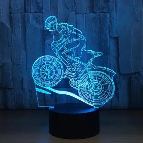 Model 6 Вес подъема человек Плавание Спорт ночник светодиодный 3D иллюзия Лампа 7 видов цветов Изменение Велоспорт велосипед настольные лампы украшения дома свет - Испускаемый цвет: Model 6
