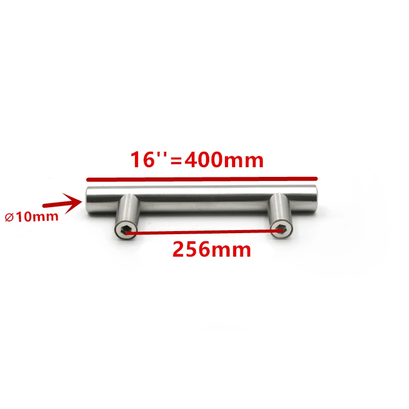 16 inch 256mm 50 мм-500 мм дверца кухонного шкафа из нержавеющей стали Т-образная ручка для шкафа Мебельная ручка для шкафа Ручка для ящика шкафа - Цвет: 16 inch 256mm