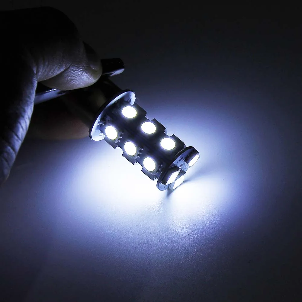 2 шт. 3157 светодиодный T25 P27/7 W автомобильные лампы 18 SMD 5050 задние фары супер 6000K белый светодиодный автомобильные лампы стоп-сигнал задний светильник