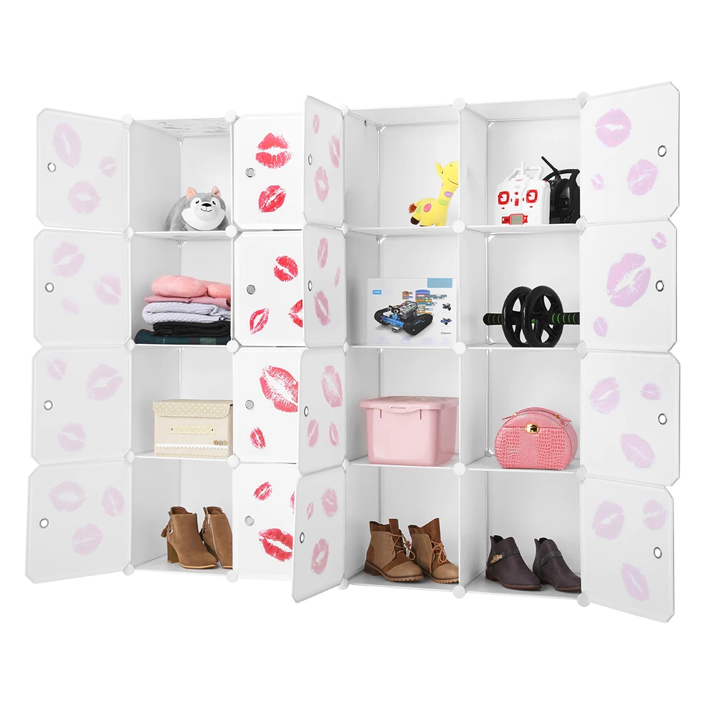 Модульный стеллаж органайзер для хранения в шкафу 16 кубиков одежды|Подставки и