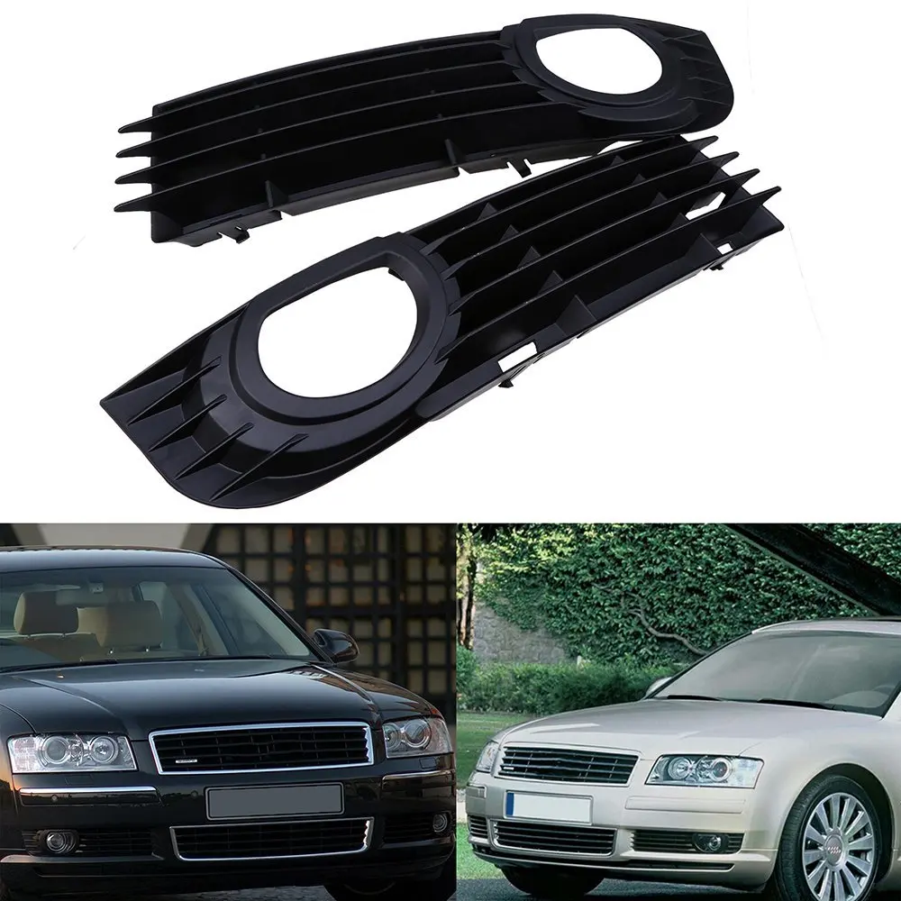 

Brand New Pair High Quality ABS Plastic Front Bumper Fog Light Grill Grille Left & Right Side For Audi A8 D3 2005-2007