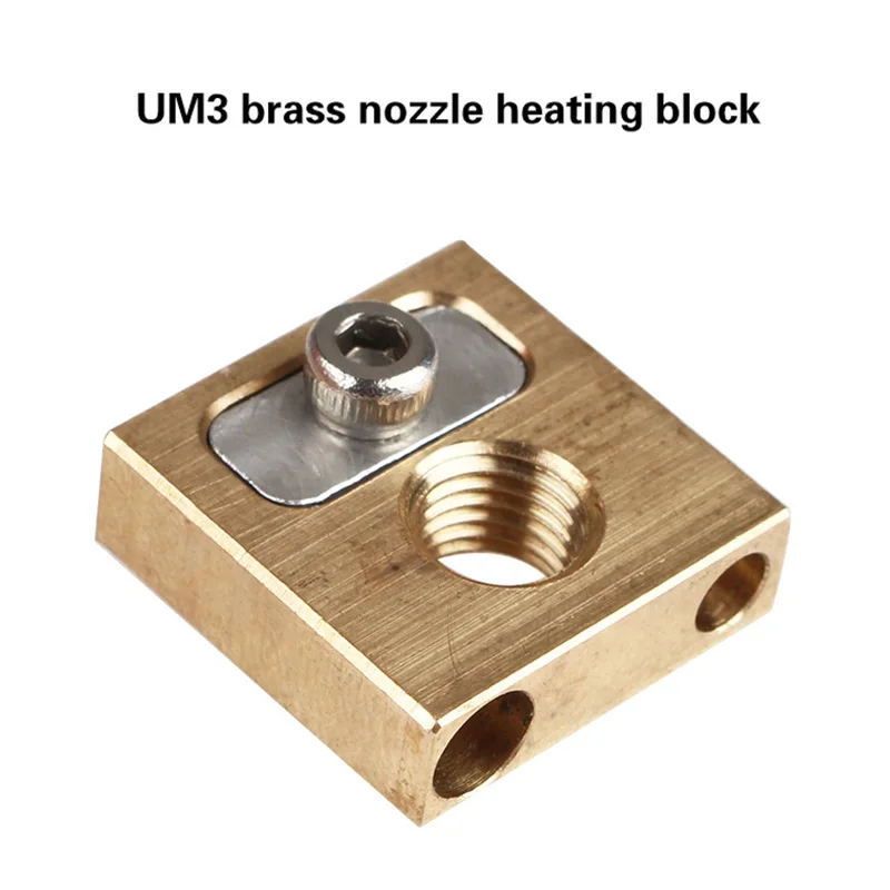 

Brass Nozzle Copper Head Heater Block 4mm Heated Block for Ultimaker3 UM3 EM88