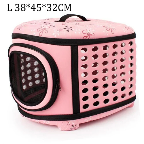 Pink L Переносная сумка для собак, переносная сумка для кошек, складная дорожная сумка для щенков, переносная Сетчатая Сумка на плечо, дышащие уличные сумки для домашних животных S/M/L, питомник - Цвет: Pink L