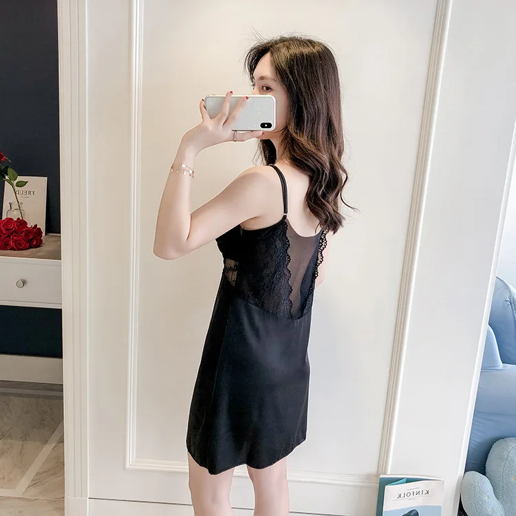 

Silky Sleep Robe Sexy Woman Strap Top Sleepwear Nightdress Bathrobe Lady Home Wear Nightgown Bath Gown Sleepshirts M-XXL