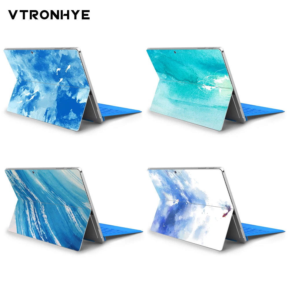 Синий Стиль масляной живописи наклейки для ноутбука для microsoft Surface Pro 6 Pro 5 задняя крышка ПВХ Виниловая Наклейка Наклейки для Surface Pro 4