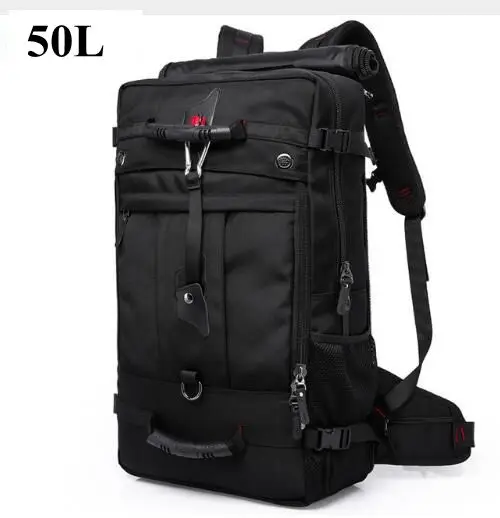 50L black 40L 50L рюкзак для путешествий мужской военный Оксфорд дорожный Многофункциональный рюкзак 17 дюймов ноутбук дорожная сумка в камуфляжной расцветке рюкзак для мужчин - Цвет: 50L black