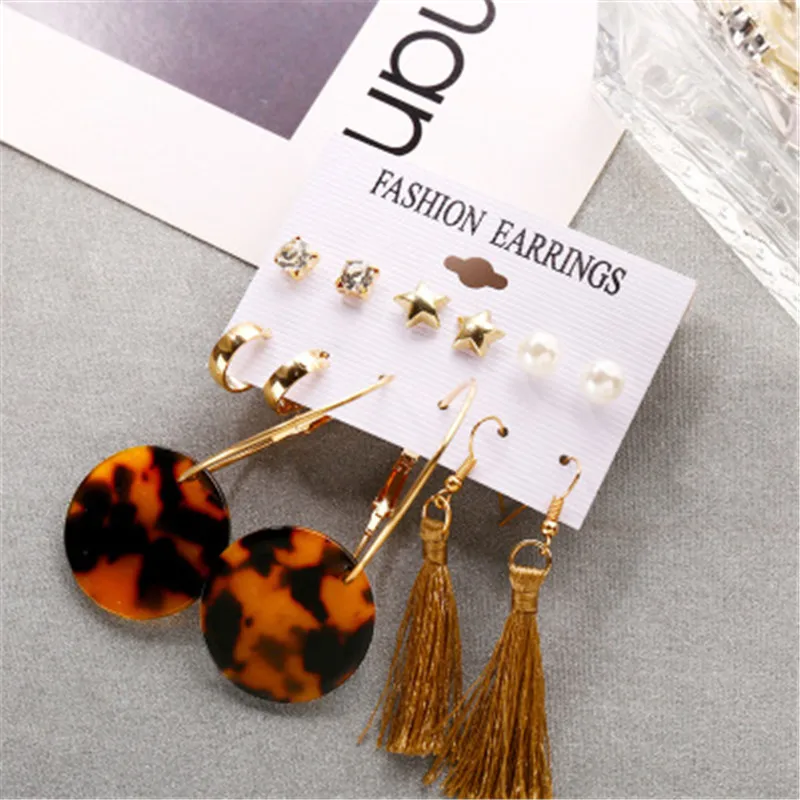 2019 Новый Стад Серьги женские геометрический прелестные серьги оптовая продажа