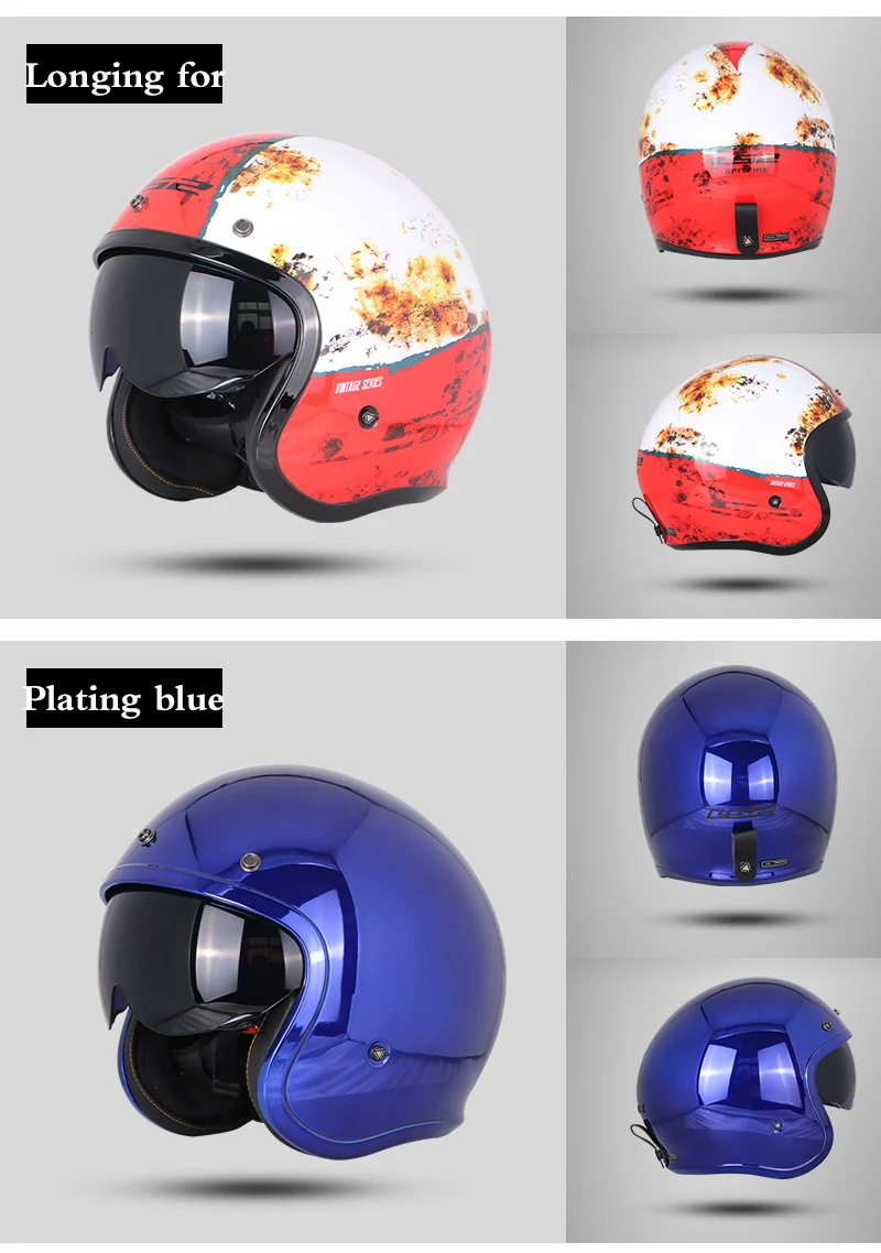 LS2 OF599 Spitfire с открытым лицом винтажный шлем moto rcycle половина 3/4 шлем casco moto винтажный ECE утвержденный размер M-XXXXL