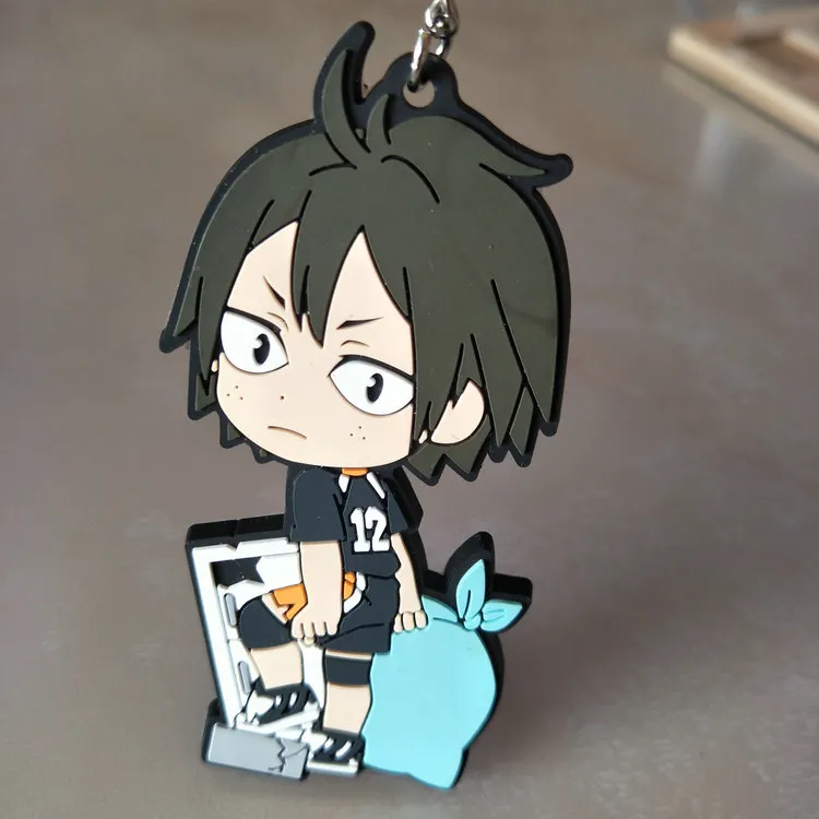 Мультфильм Haikyuu Хината shoyo ПВХ брелок кагеяма тобио модная Веселая милое кольцо для ключей, подвесные аксессуары для сумок porte ключах, игрушки для детей - Цвет: 8