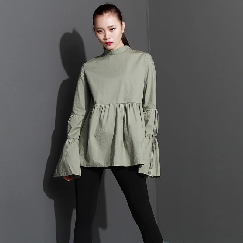 Женская футболка с длинными рукавами CHICEVER черная Повседневная Свободная пуловер