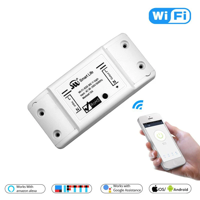 DIY WiFi умный светильник, универсальный таймер выключателя, приложение Smart Life, беспроводной пульт дистанционного управления, работает с Alexa Google Home