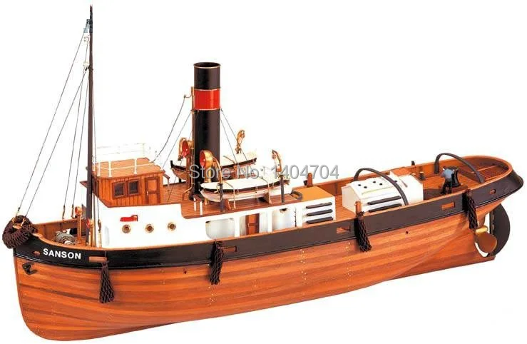 Модель деревянной лодки NIDALE в масштабе 1:50 лазерная резка модель SANSON tugboat