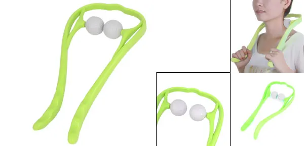 Uxcell пластиковой ручкой двойной бал напряжение стресса Relax шеи массажер