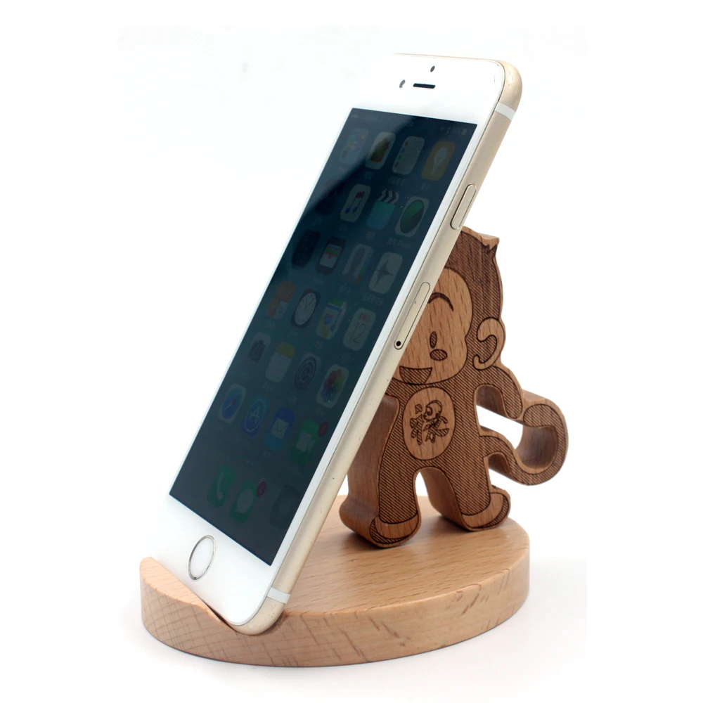 Techase деревянные аксессуары для телефона дизайн обезьяны держатель твердый