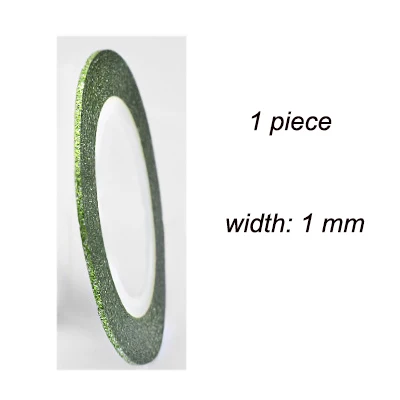 Green 1mm 10 цветов клейкая лента для ногтей рулон 3 ширины рулон ленты для ногтей с блестящим украшением цветная лента для ногтей линия для нейл-арта LDL - Цвет: Green 1mm